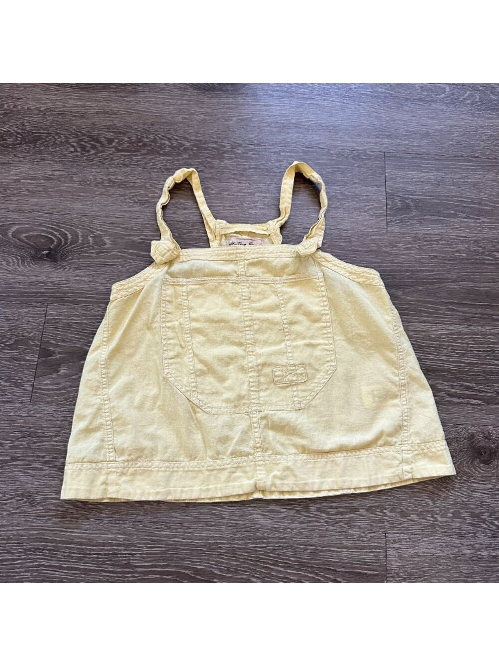 We the Free Overall Smock Linen Top Small Butter Yellow Boho Minimalist Feminine